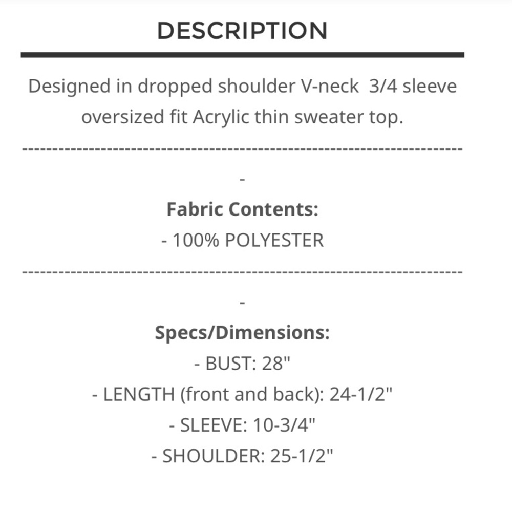 228 🦋 POL crochet V neck oversized sweater - Picture 5 of 5